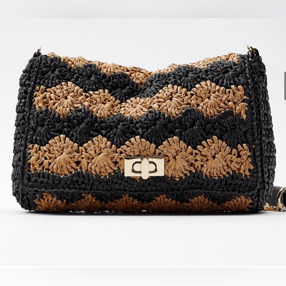 ZARA | Bi-color Chain Crossbody Formal Style Shoulder Bags